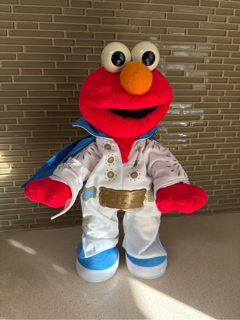 VTG Elvis Elmo Sesame Street The King Singing Dancing Plush Stuffed Mattel 15"